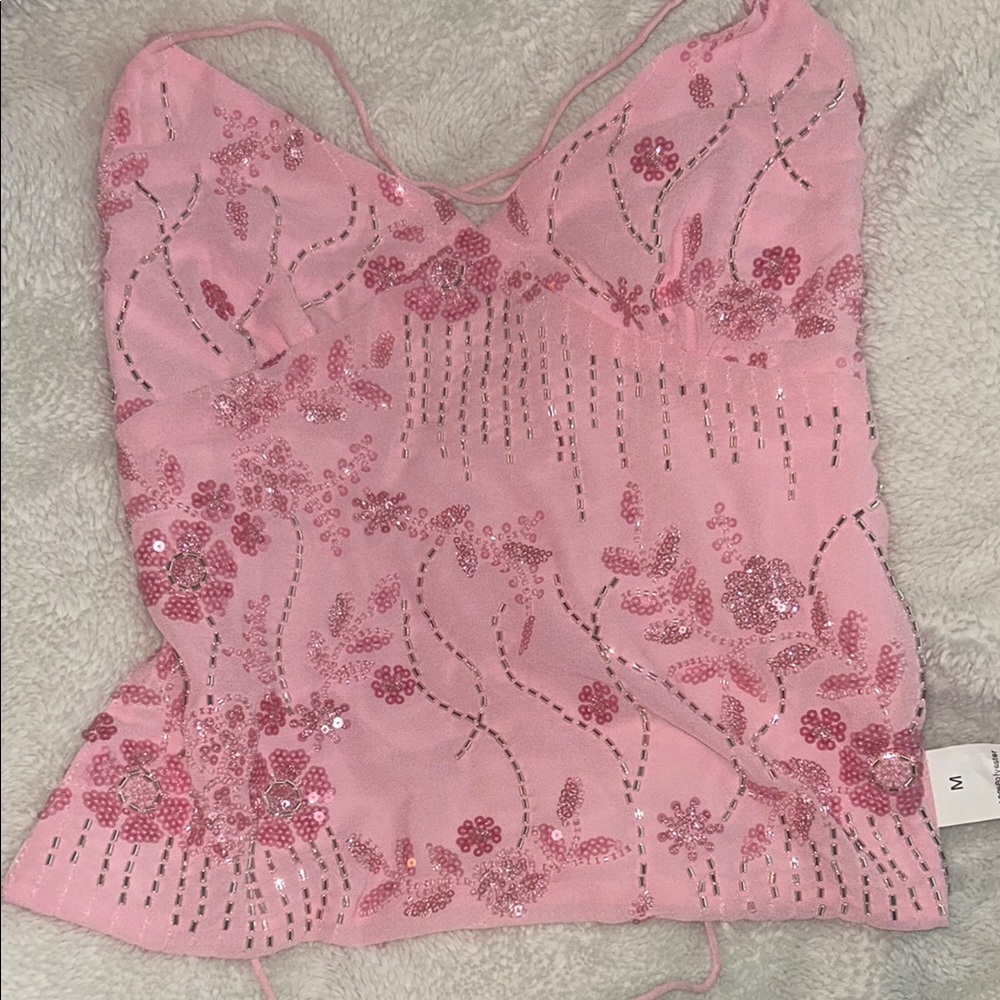 Peppermayo Pink Sequin Camisole